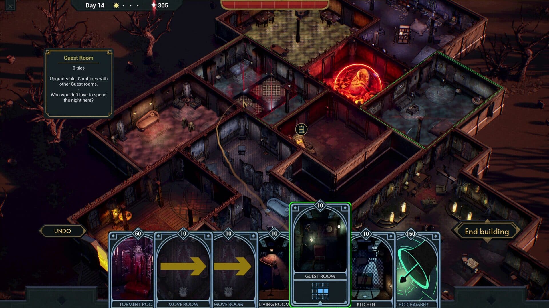 恐怖の館になって訪問者を恐怖のどん底へ。デッキ構築ローグライク『Deck of Haunts』で味わう、加害者側のホラー体験