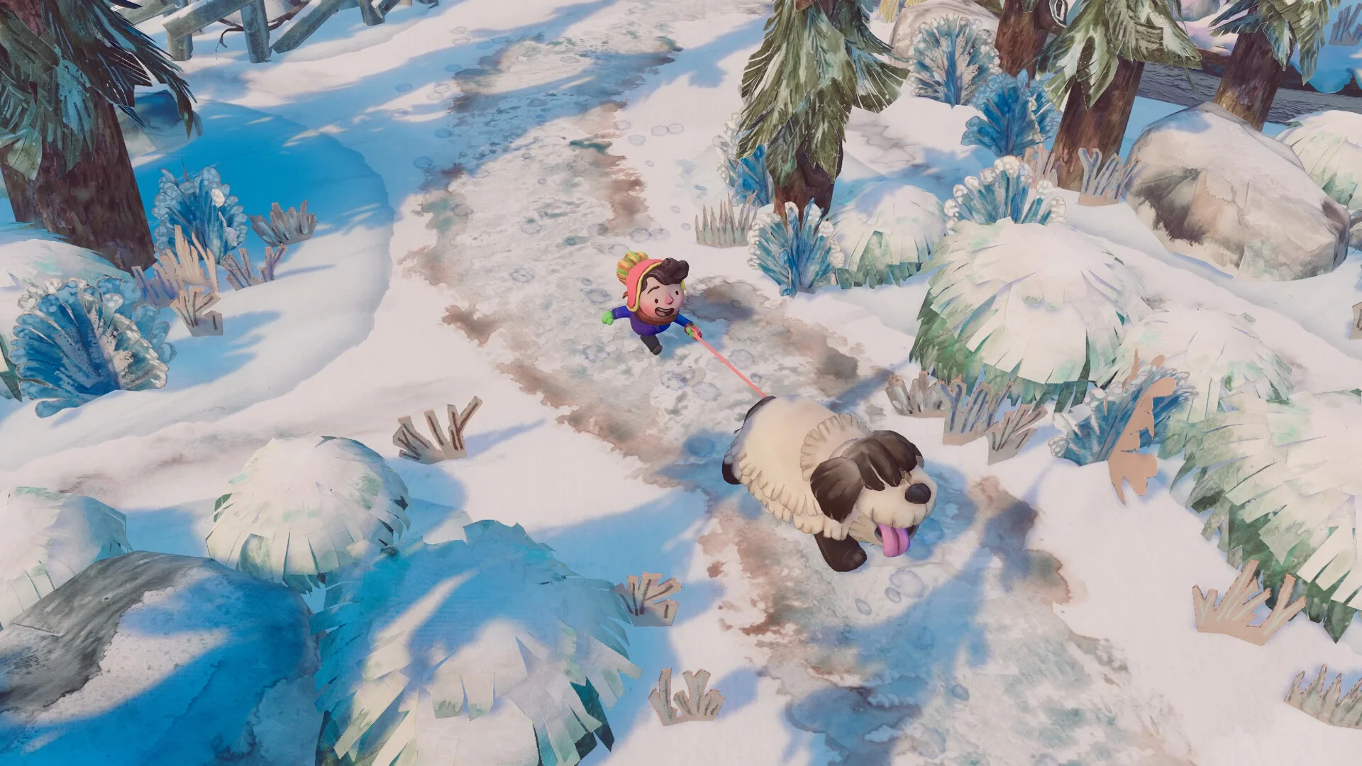 Blender Studioが17年ぶりのゲーム開発『DOGWALK』を無料リリース。大型犬になって冬の森を探索するペーパークラフト風マイクロゲーム