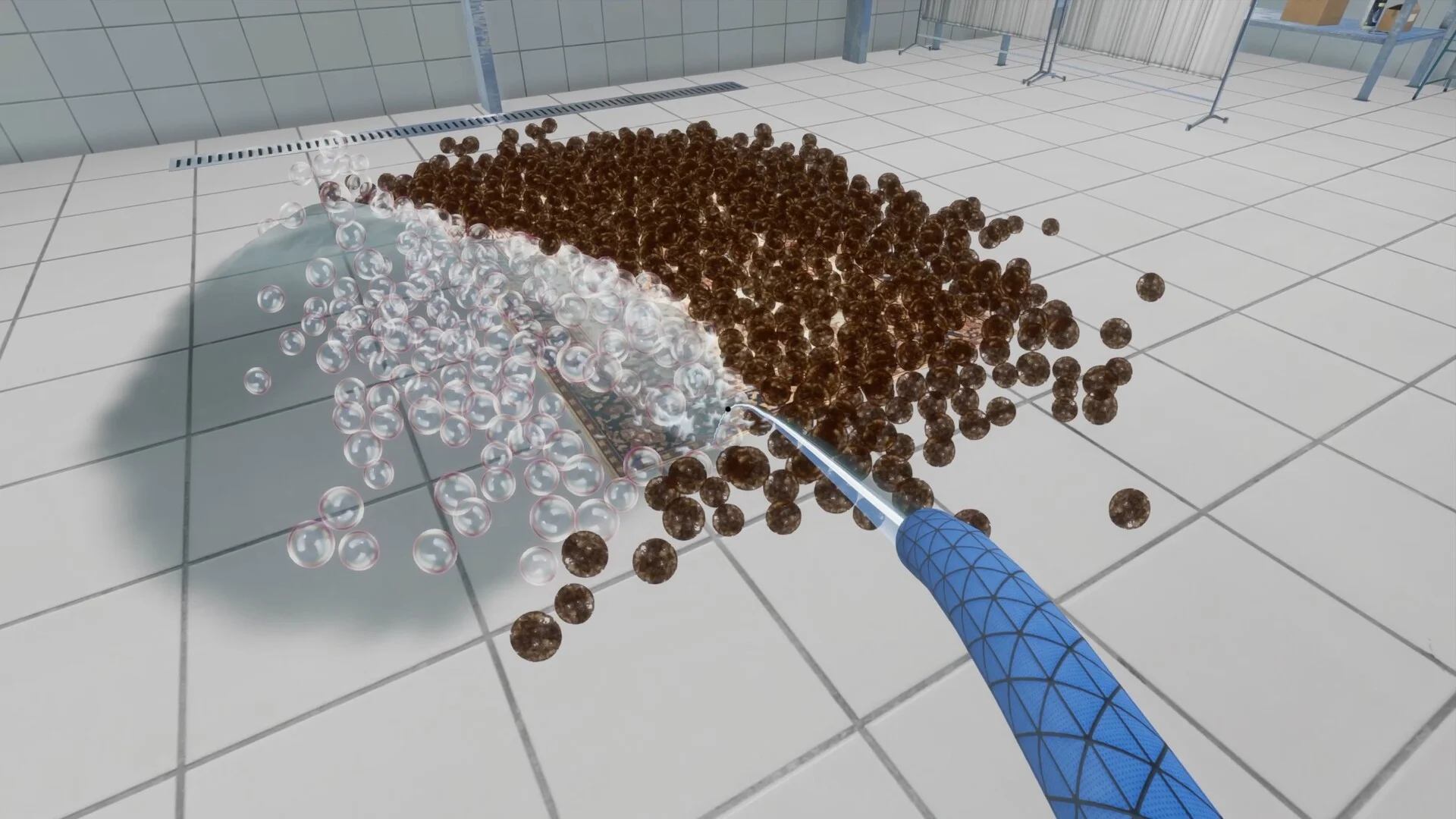 こすって、泡立てて、流すだけ。無心で気持ちいい『絨毯を洗うゲーム』は、癒し系と思いきや隕石で全部リセットされる